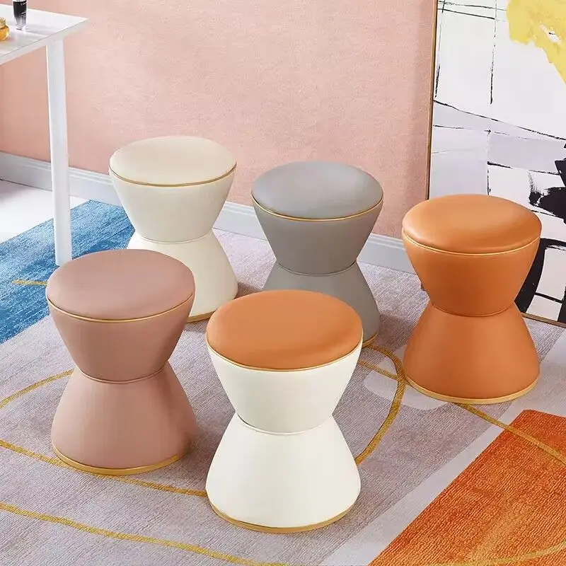 Light luxury makeup stool home shoes changing stool dressing stools adult sofa side round stools Ottomans Living Room Furniture