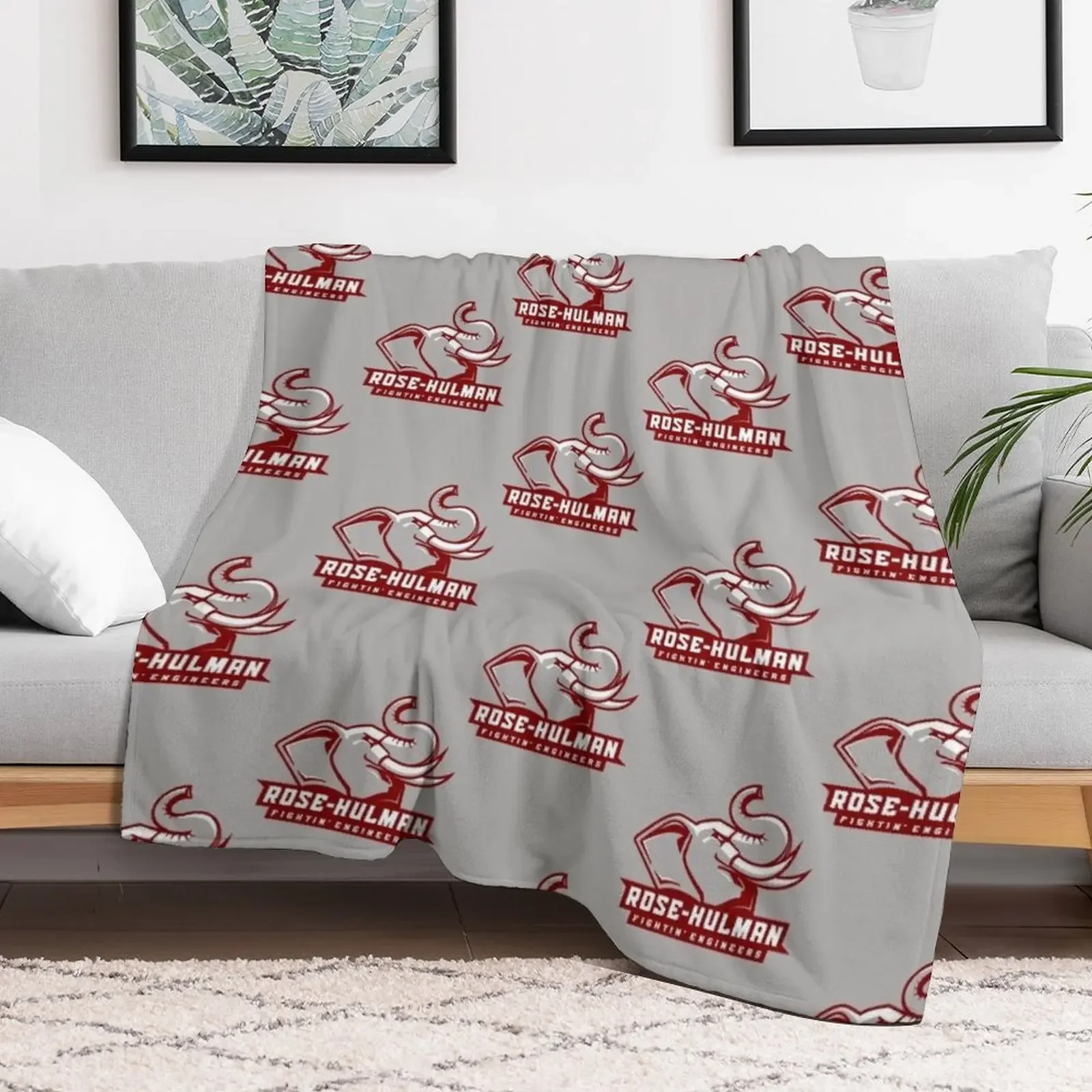 Engineers (Rose Hulman Fightin) Throw Blanket for sofa Flannel Fabric christmas decoration Blankets