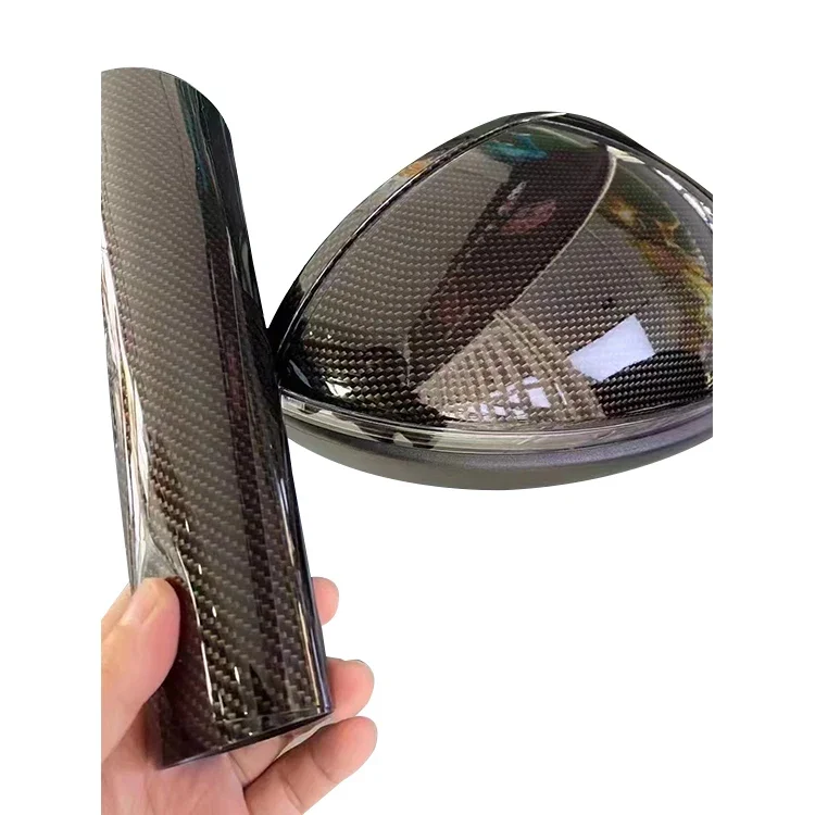 

New Product TPU Carbon Fiber Glossy Vehicle Wrapping Stickers Foil Glossy Vinyl Film Body Car Wrap Film 1.52*15m
