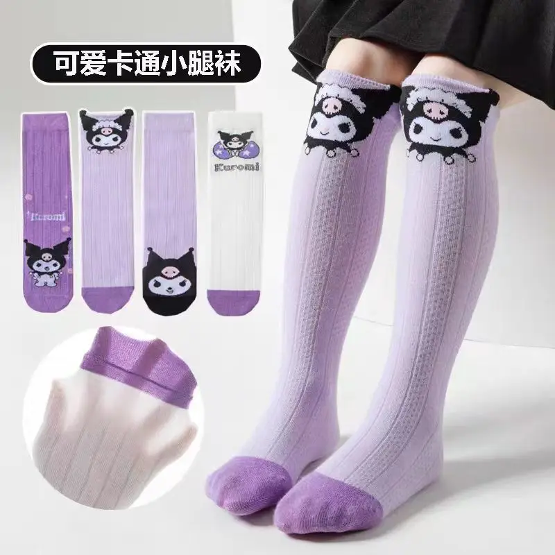 

Cute Sanrio Kuromi Socks Children's Pure Cotton Long Stockings Japanese Style JK Lolita Girl Sweet Cosplay Clothing Accessories