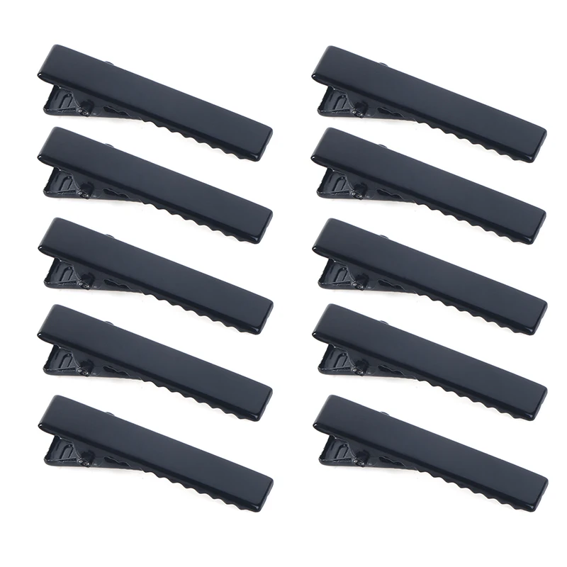 

10Pcs Crocodile Leather Hairpin Duck Bill Hairpin Rust-proof Metal Hairpin For Curly Hair Style Partition Clip 5 Sizes