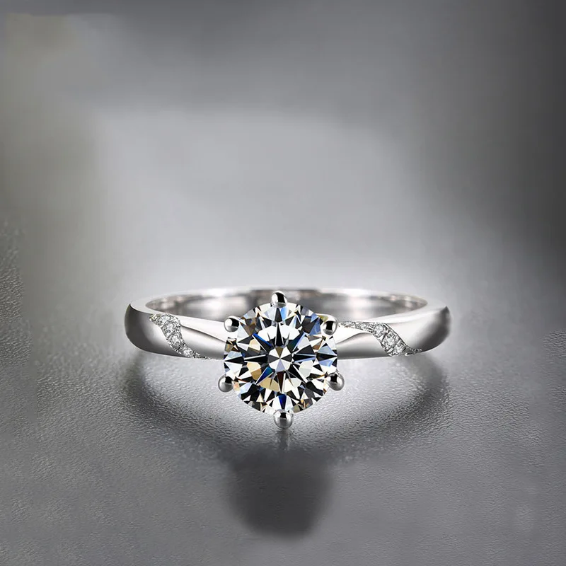 DIY accessories Platinum-plated pt950 imitation D-grade high-carbon mozzarella diamond ring, classic micro-inlaid eight hearts,