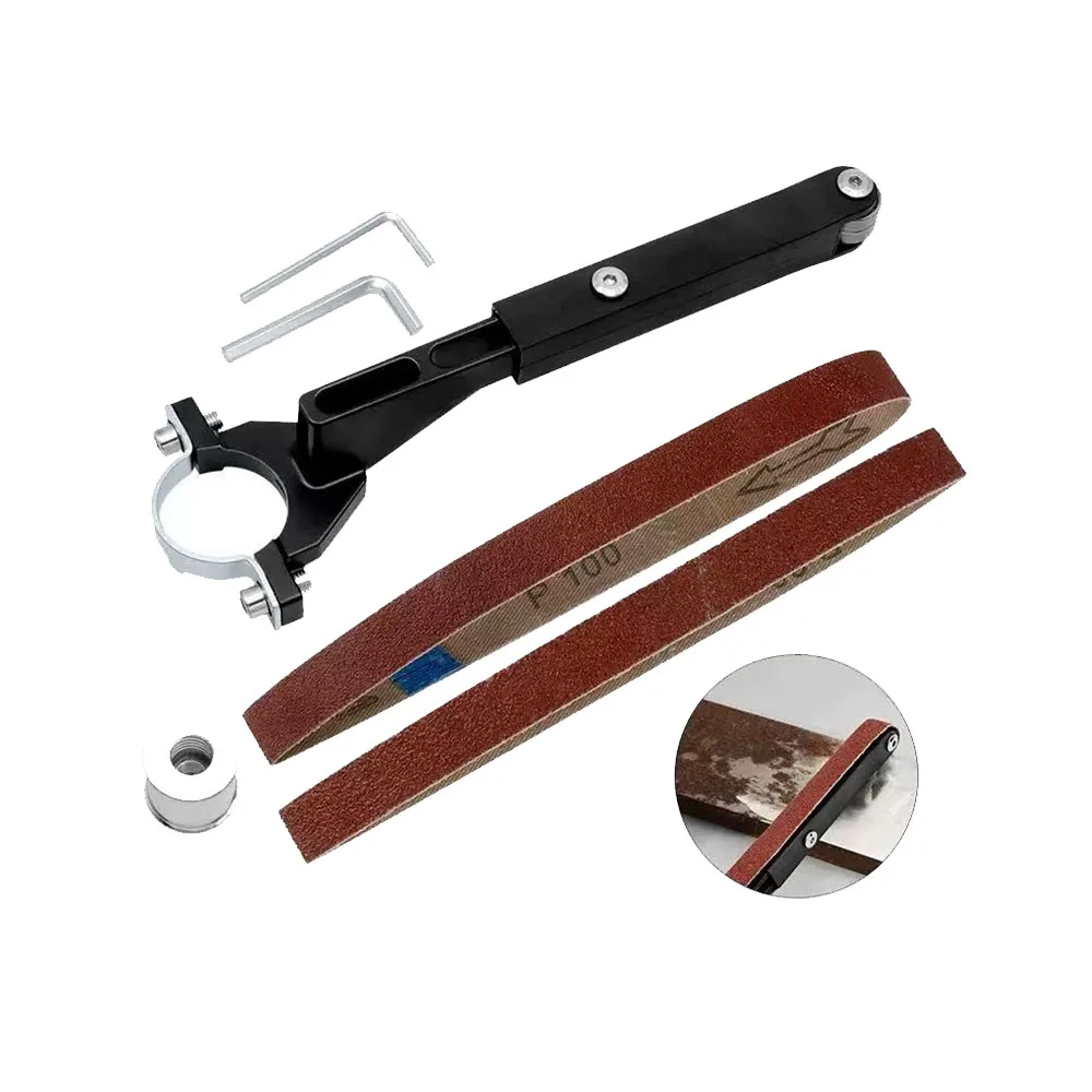 Angle Grinder to Belt Sander Converter Sanding Belt Adapter M10/M14 Angle Grinder for 100/115/125 Wood/Metal Edge Polishing Tool
