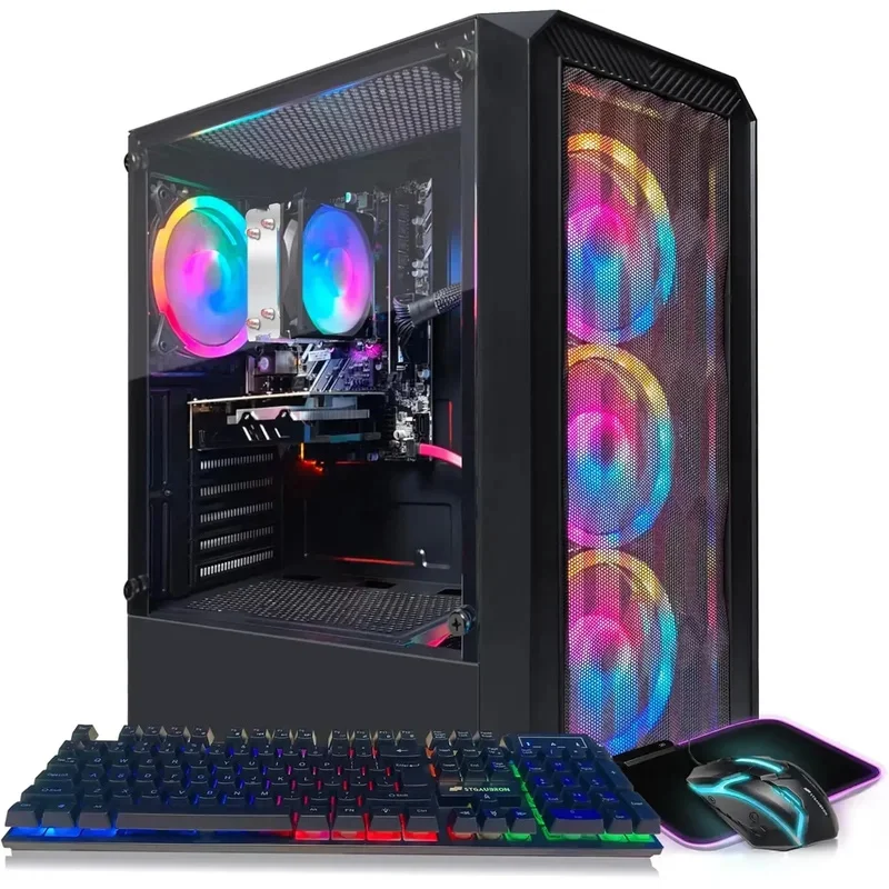 Gaming PC Desktop, Radeon RX 590 8G GDDR5, Athlon 3000G 3.5G, 16G DDR4, 512G SSD, 600M WiFi