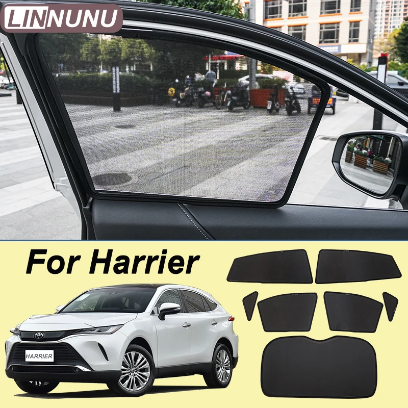 

Linnunu Magnetic Car Sunshade Side Window Mesh Curtain Cover Uv Protecti for Toyota Harrier Xu80 Venza 2023 2024 2025 Accessorie