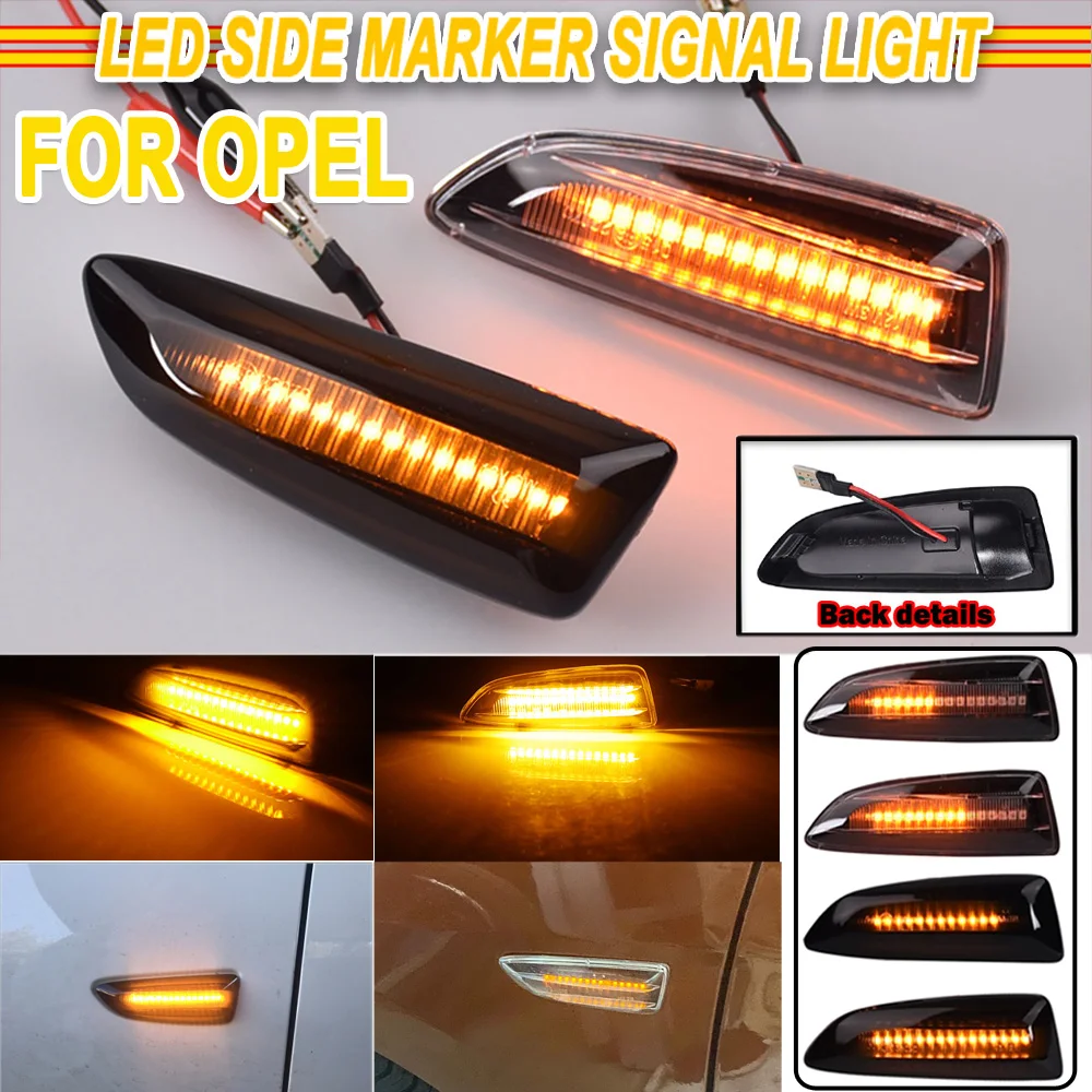 For Opel Astra J K Zafira C Insignia B Grandland Crossland X Buick Regal New LED Dynamic Flowing Turn Signal Side Marker Light