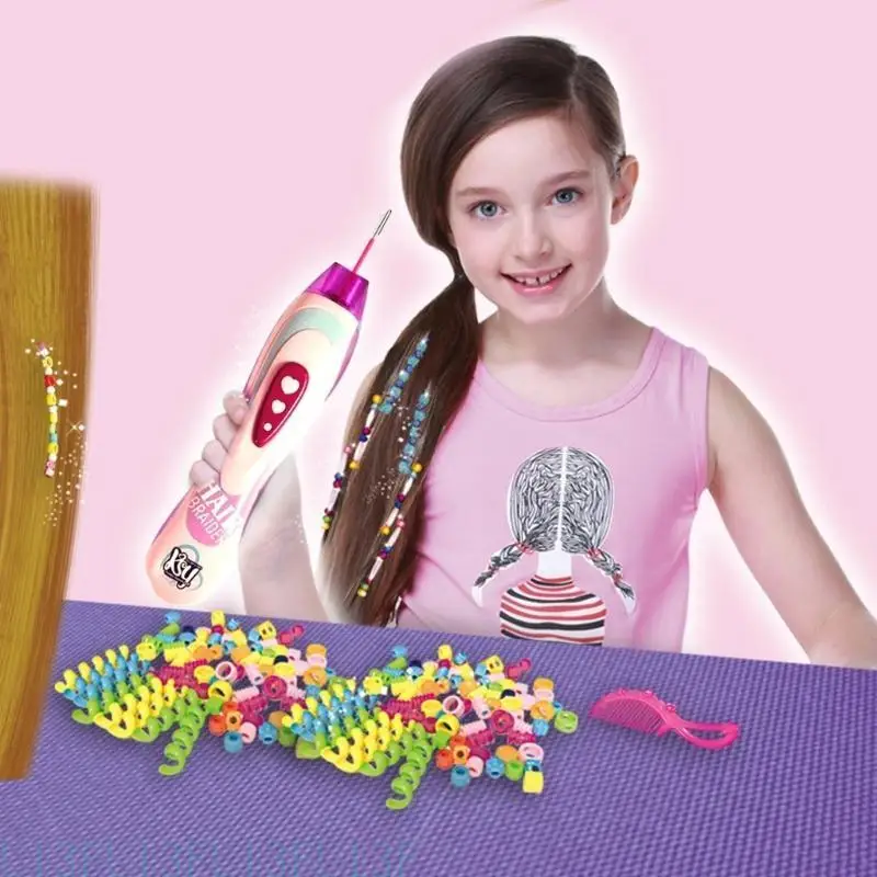U13f Roleplay Hair Braider Machine pour les enfants Girls Princess Hair Decoration Set super pour le cadeau d'anniversaire fille