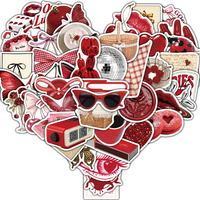 50PCS Retro Cherry Coloured Sticker Motorcycle Graffiti DIY Notebook Suitcase Bicycle Laptop Skateboard Phone Graffiti Sticker