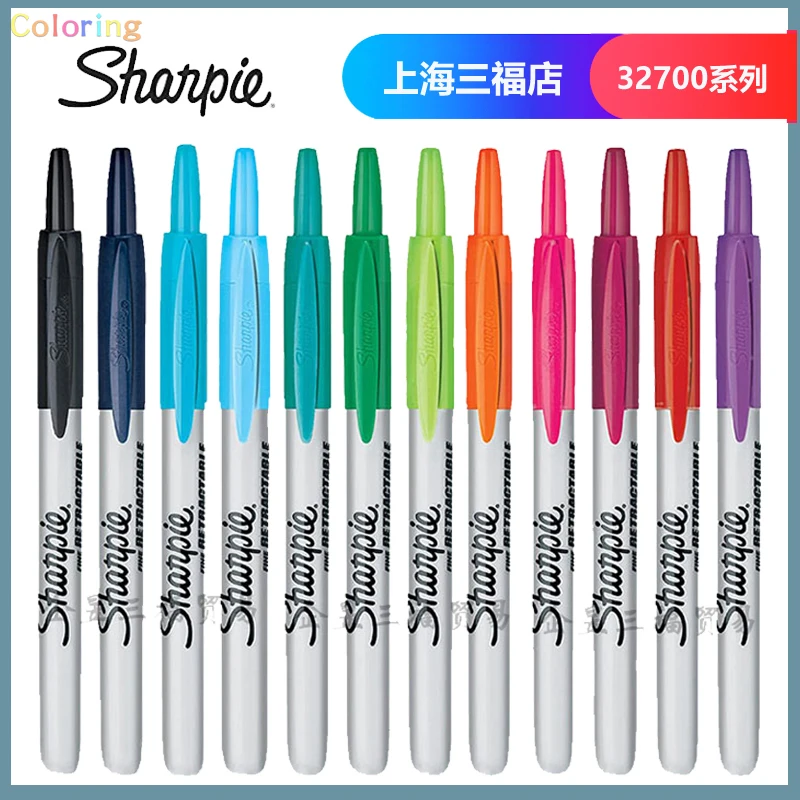 SHARPIE 32701 02 03 Retractable Permanent Markers, Remarkably Resilient Ink Dries Quickly and Resists Fading and Water