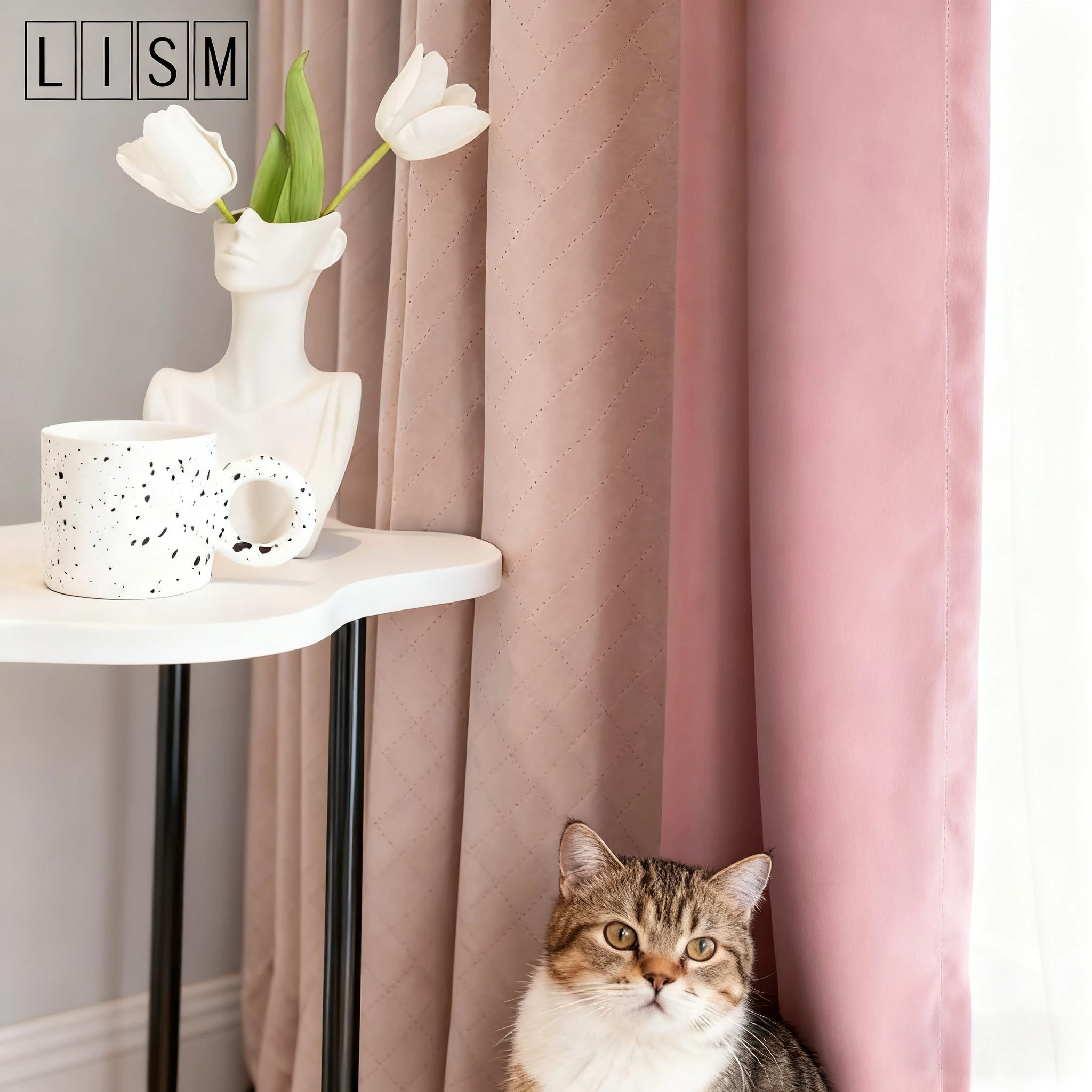 

French Light Luxury Velvet Curtains for Living Room Bedroom Blackout Decor Custom Solid Color Stitching White Tulle Purple Pink