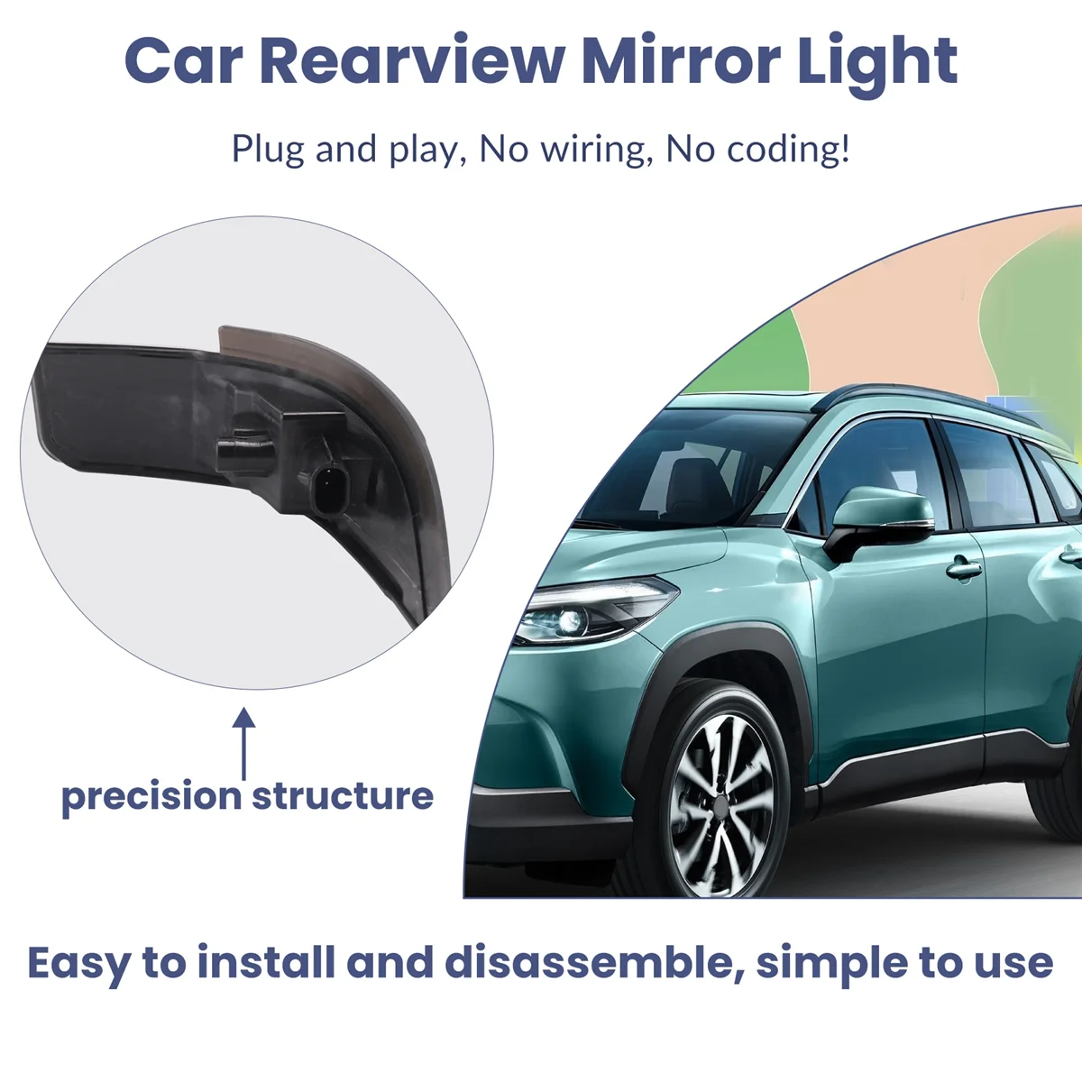 

Reliable-Car LED Dynamic Rearview Mirror Light Turn Signal Indicator for Toyota Corolla Yaris XP130 Auris E180 Camry Prius-A87D