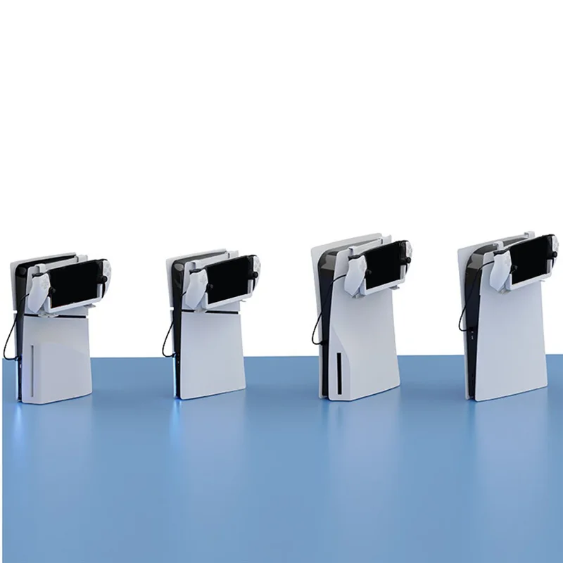 สมาร์ทมือถือขาตั้ง Desktop Storage Rack สตรีมมิ่งเกมมือถือด้านข้างแขวนวงเล็บง่ายขาตั้งจอแสดงผลสําหรับ PS5
