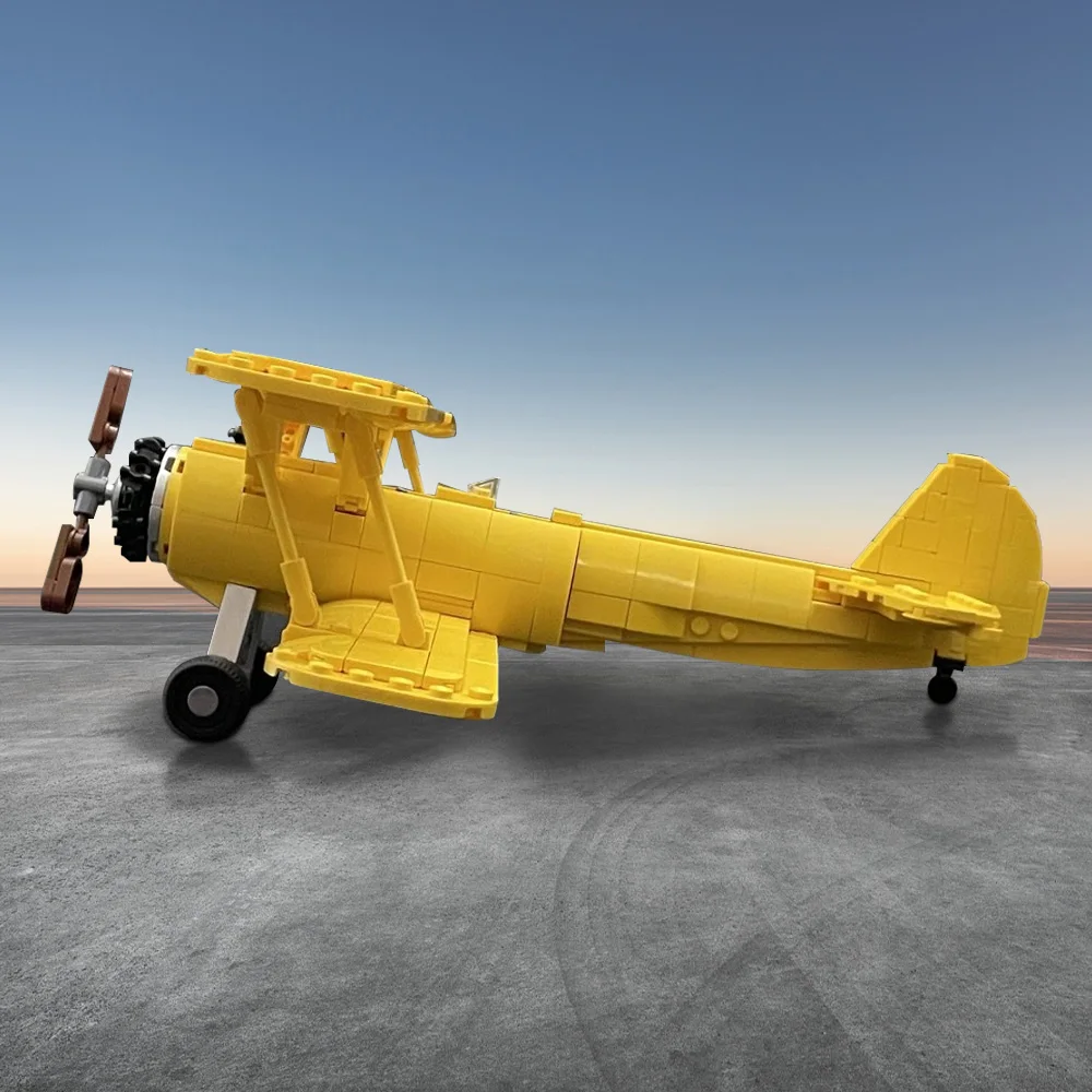 

MOC PT-17 Stearman Airplane Building Blocks Model PT-17 Stearman Coaching Machine Bricks Assembly Toys Kids DIY Birthday Gifts