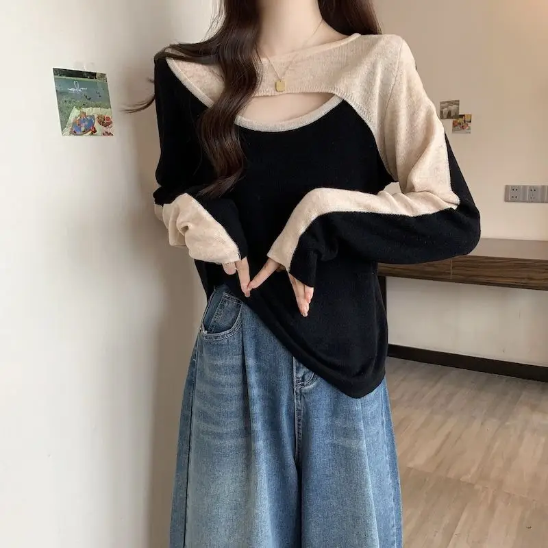 Sweet O-Neck Spliced Korean Hollow Out T-Shirt Female Clothing 2024 Spring Summer New Loose Casual Tops All-match Tee Shirt