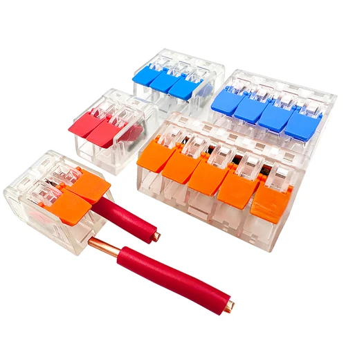 Conector de cable de bloque de terminales, juego de 25/50/100 piezas, cableado doméstico enchufable compacto, conector de cable electrónico universal de 0,08-4,0mm