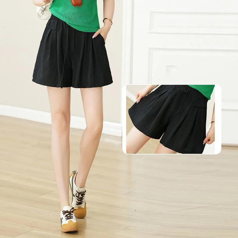 Moda Tasche impiombate Tie Dye Pantaloncini casual Abbigliamento donna 2025 Estate Nuovo allentato coreano elastico a vita alta Pantaloncini a gamba larga