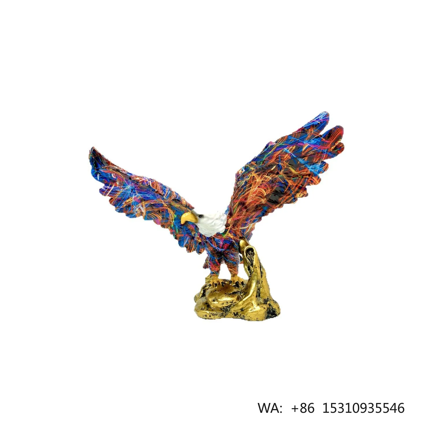 Colorful  Eagle Resin Figurine Small Sculpture Decorative Statue for Home Office Tabletop Display American Style Ornament