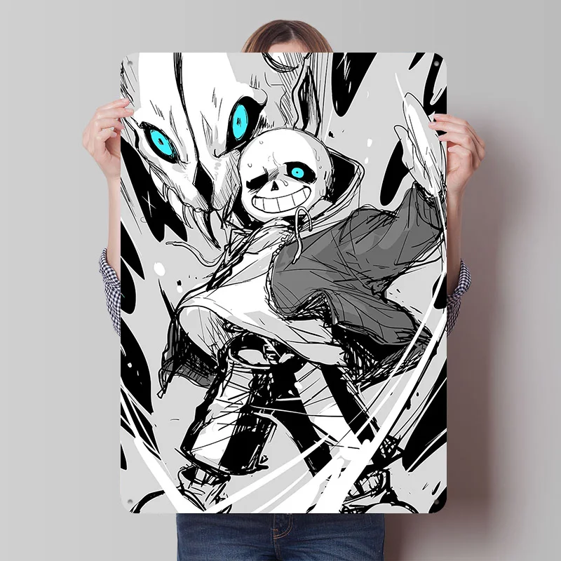 Undertale Printed Poster Customized Wall Art Retro Vintage Metal Tin Signs for Gamer Home and Garden Mancave Decoration Gaming