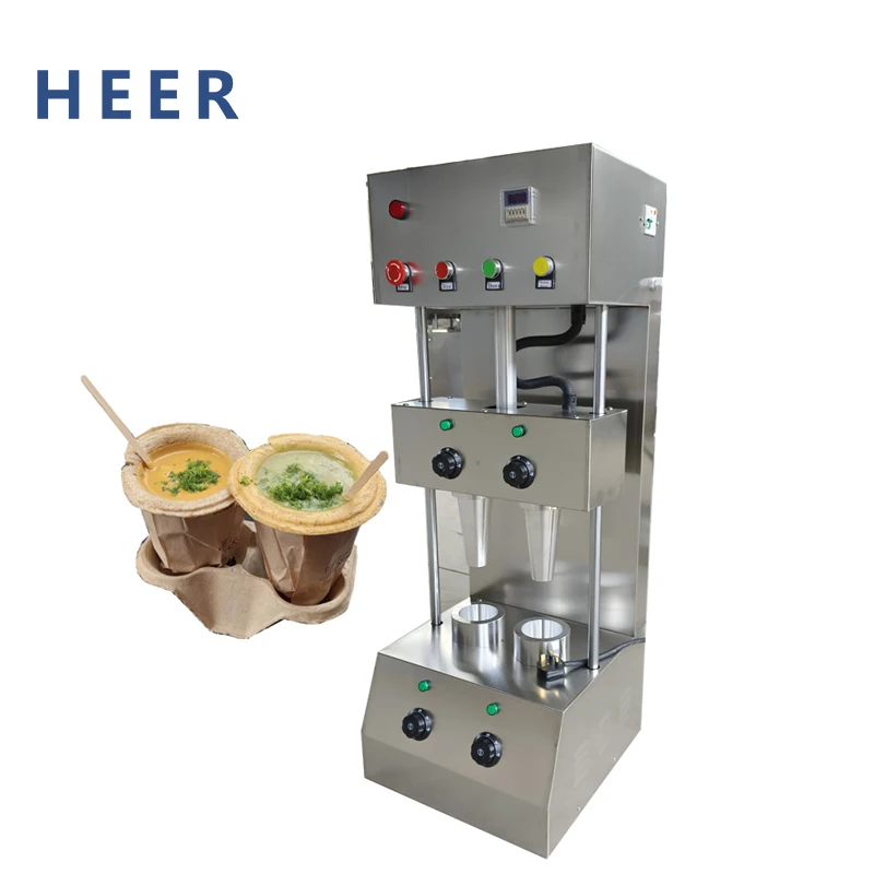 Rvs Krokante Ijsje Making Machine Set Pizza Kegel Making Machine Bladerdeeg Gebak Voormalige Deeg Kegel Pizza Machine