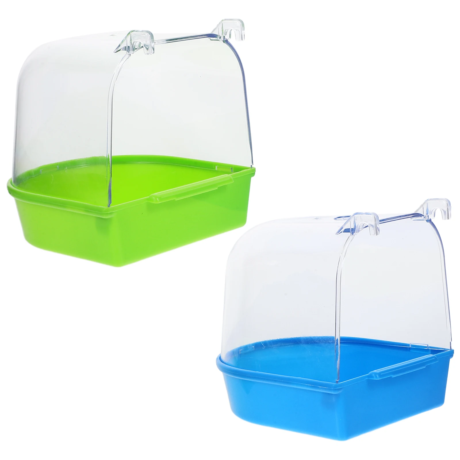 

2 Pcs Bird Bathtub Creative Bathing Basin Feeder Parrot Bathtubs Pvc Pet Shower Travel