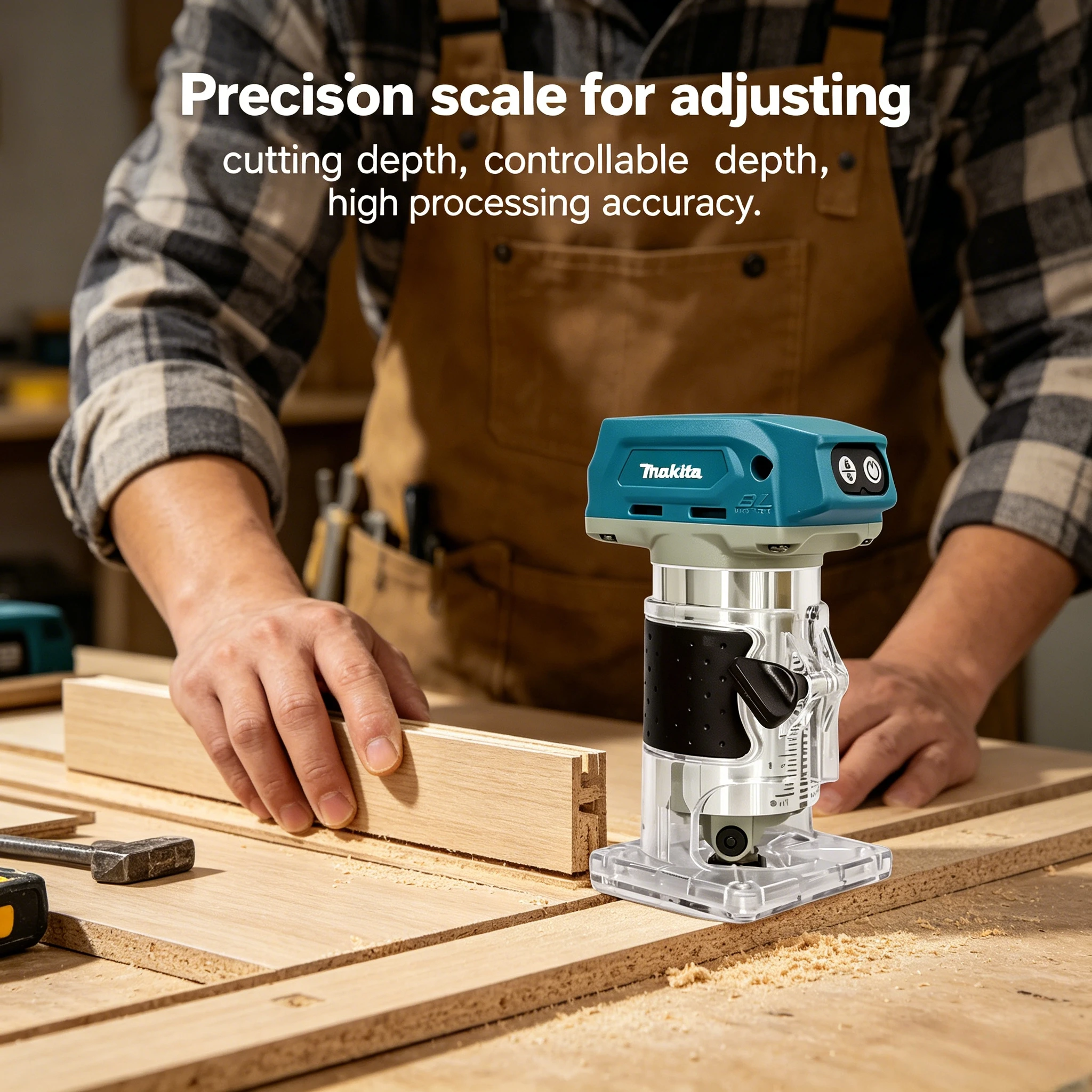 Makita DRT50 Cordless Trimmer,Rechargeable Trimming Machine,Brushless Slotting Tool,Woodwork Milling Engraving Machine,Bare Tool