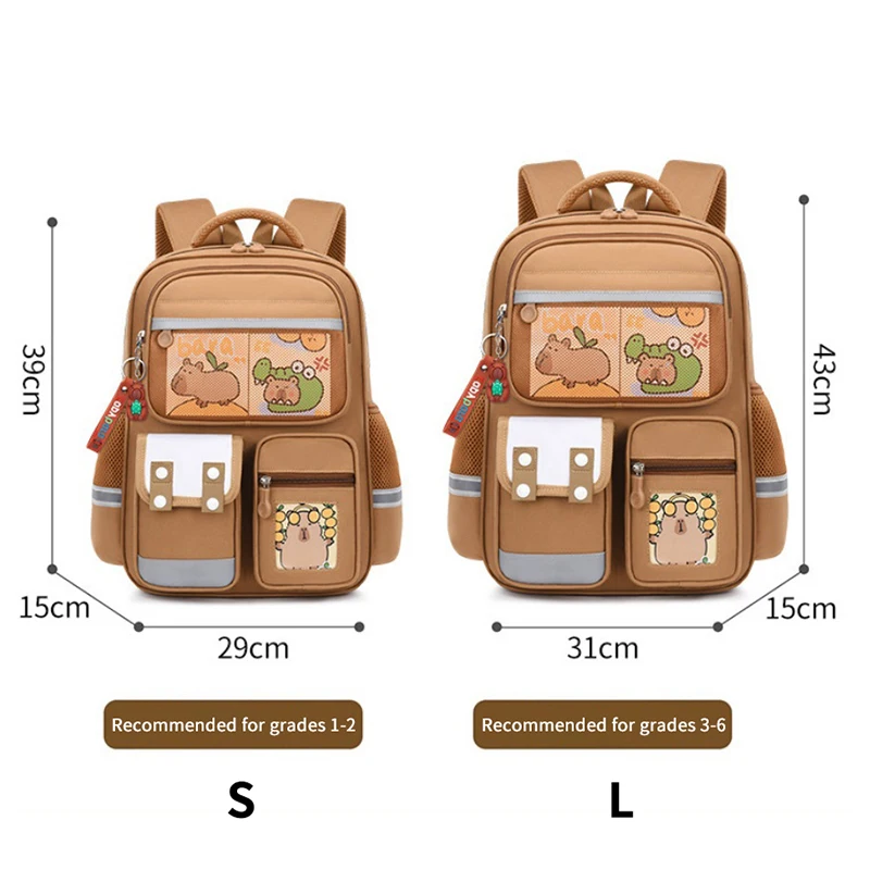 Waterproof Capybara Large Capacity Alleviate Burden School Bag Protecting Spine Widen Straps Backpack For Students