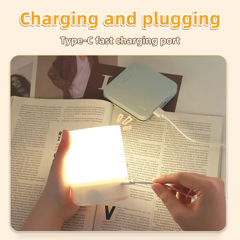 Touch Night Light USB Portable Charging Lamp Three Colors Dimmable Small Bedside Table Lamp For Home Children Room Bedroom