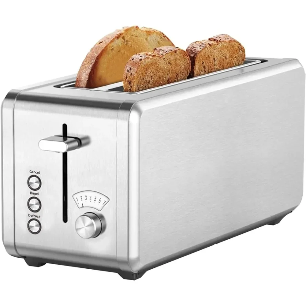 Hot selling Stainless Steel, 6 Bread Shade Settings, Bagel/Defrost/Cancel Function, 1.5in Wide Slot, High Lift Lever