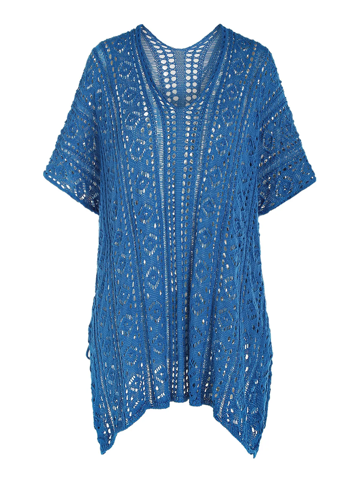 ZAFUL Crochet Knit Tie Side Cover Up Beach Top