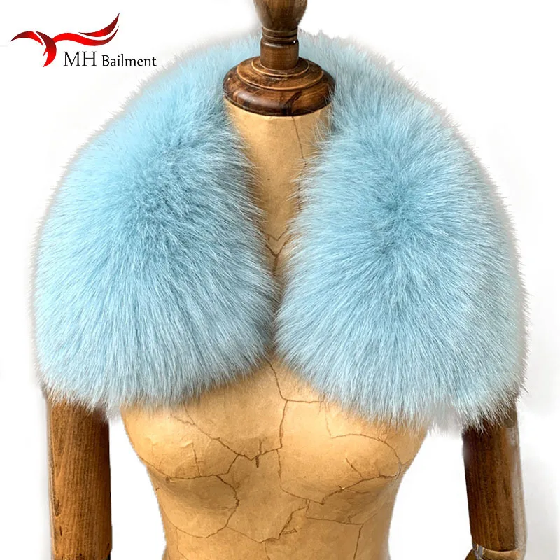 Oversized fox fur collar winter real fox fur male female ladies down jacket coat fur collar bib universal wild 100% fur scarf