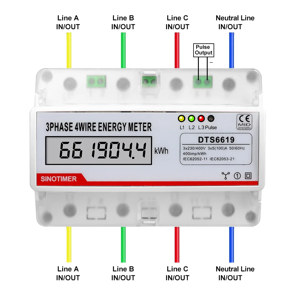 Imagem -06 - Digital Lcd Display Wattmeter Eletrônico Watt Power Energy Medidor Lcd Contador Fase Fios 100a ac 380v Medidor Kwh