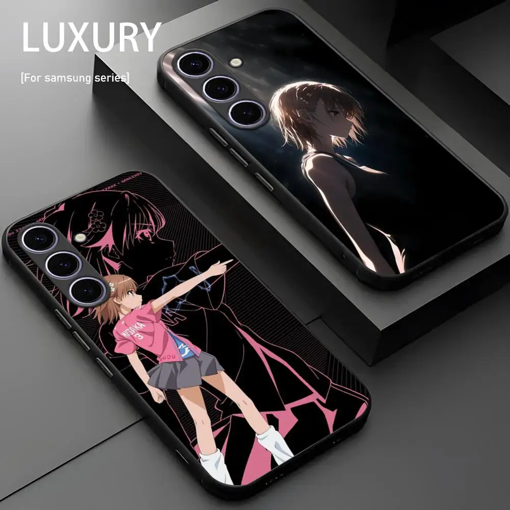 Hot Misaka Mikoto Anime Cool Phone Case For Samsung Galaxy S25 S24 S23 S22 S21 S20 Plus Ultra Note20 Soft Black