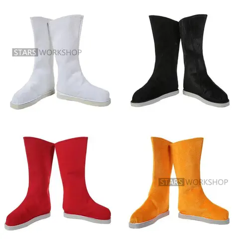 Chinese Traditional Ancient Hanfu Performance Shoes Boots For Adult Kids Peking Opera Folk Dancing Qing Dynasty Accessory Shoes