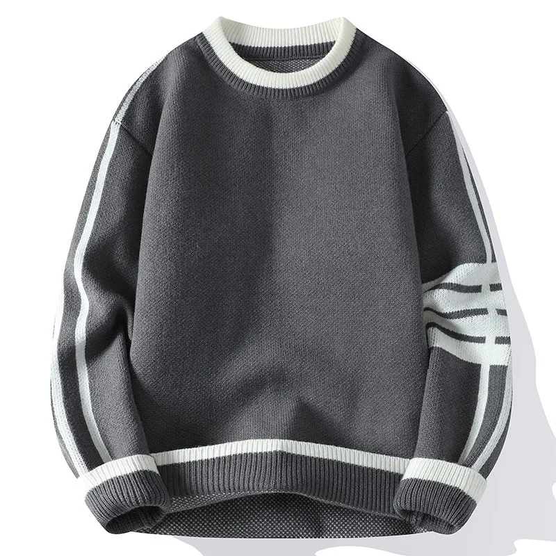 Casual Pullover Hombre Fashion Sweater For Men Warm Solid High-Quality New Spring Autumn Long Sleeve Male Fit Youth O-Neck