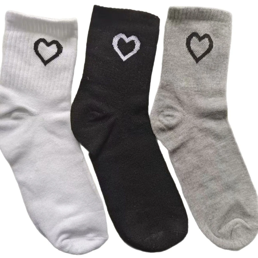 12 pares de calcetines en forma de corazón de estilo universitario: adecuados tanto para hombres como para mujeres, cómodos y agradables para la piel