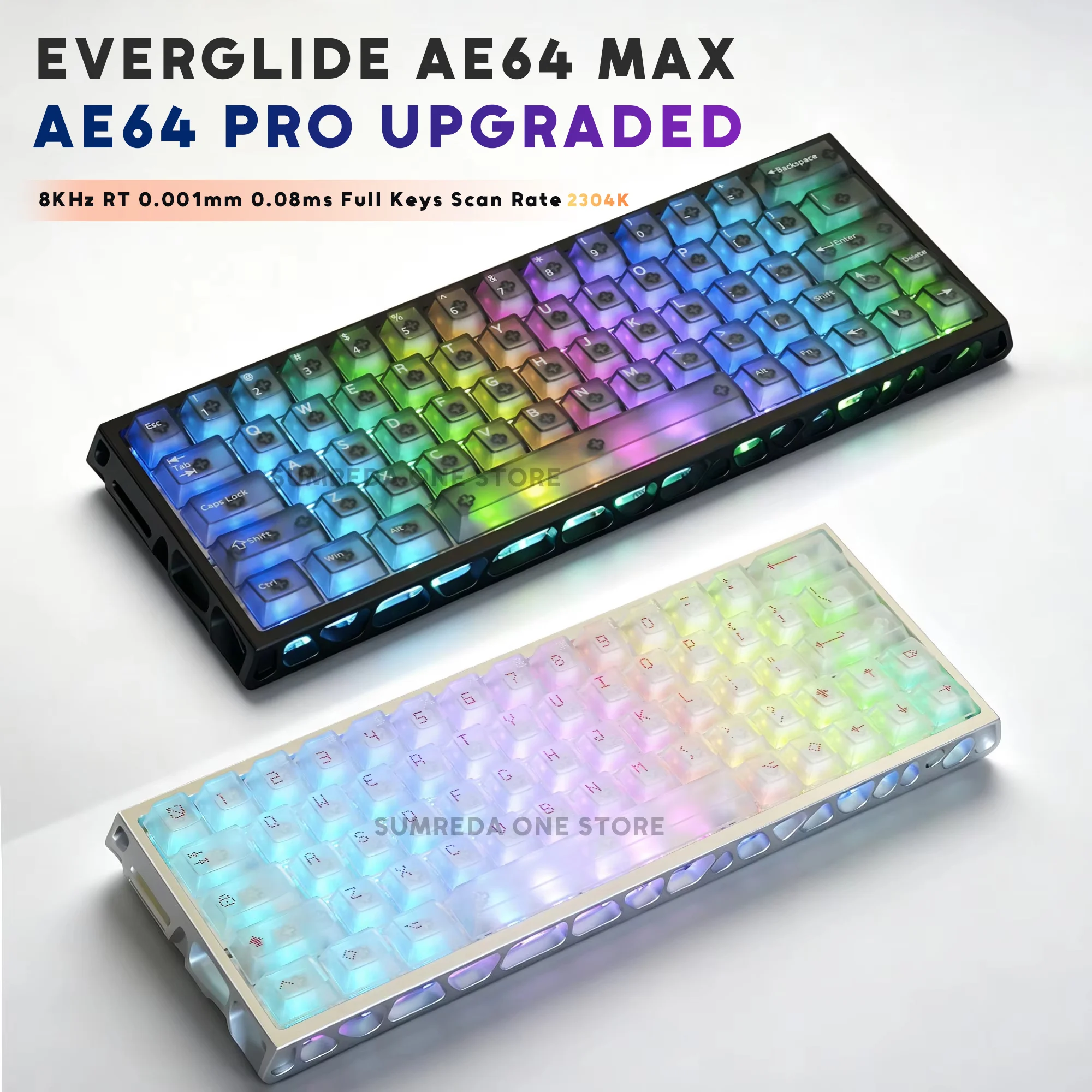 Everglide AE64 Max AE64 Pro Upgraded Gaming Magnetic Mechanical Keyboard Rapid Trigge 0.001,8KHZ,0.08ms Delay,Gamer Keyboard