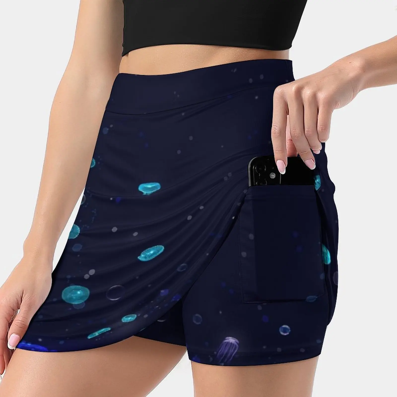 Deep Sea Luminescent Skirts Woman Fashion 2022 Pant Skirt Mini Skirts Office Short Skirt Sea Ocean Life Creatures Glow Bio