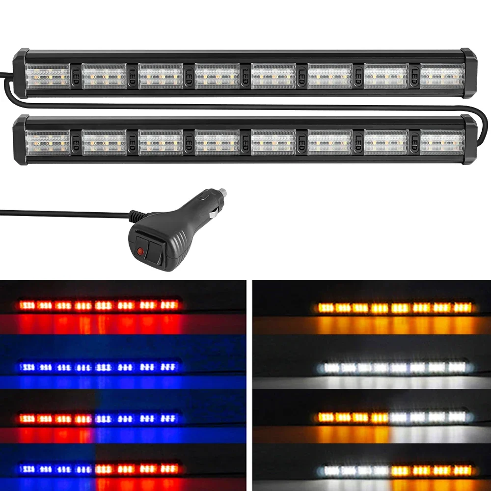 LED Strobe Lights For Auto Emergency Grill Warning Lamp Windshield Bar Traffic Advisor Flashlight 12V 24V Car Accessories