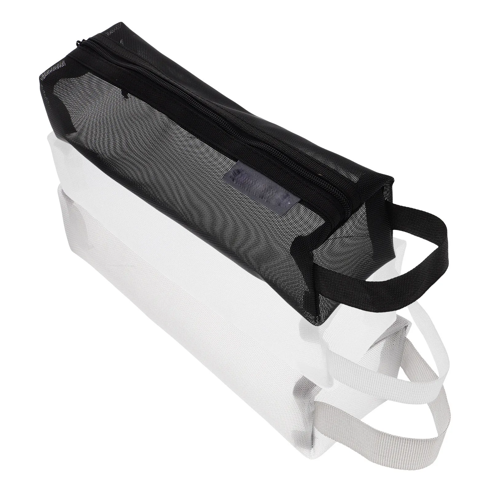 3Pcs Large Transparent Mesh Pencil Cases Black White Gray Clear Pen Organizer Storage Pouch for Study Office Travel
