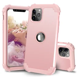 For iPhone 11 Pro Max (2019) iPhone 8 7 Plus SE 2020 Phone Cases,Hard PC+Soft Silicone 3-Layers Hybrid Full-Body Protect