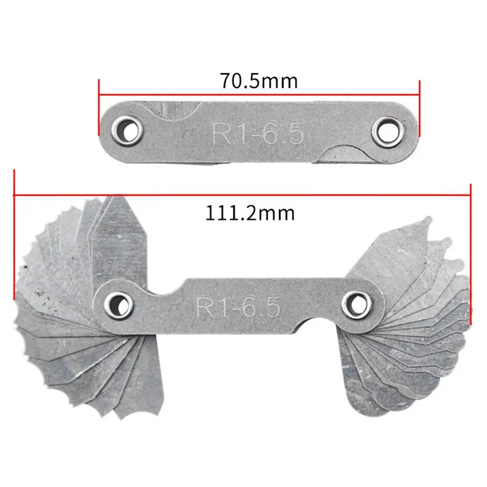 16pcs/set Lathe Combination Tools Measuring Gage Arc Measuring Tool Sample R Gauge Radius Gauge Center Measurement Screw Pitch