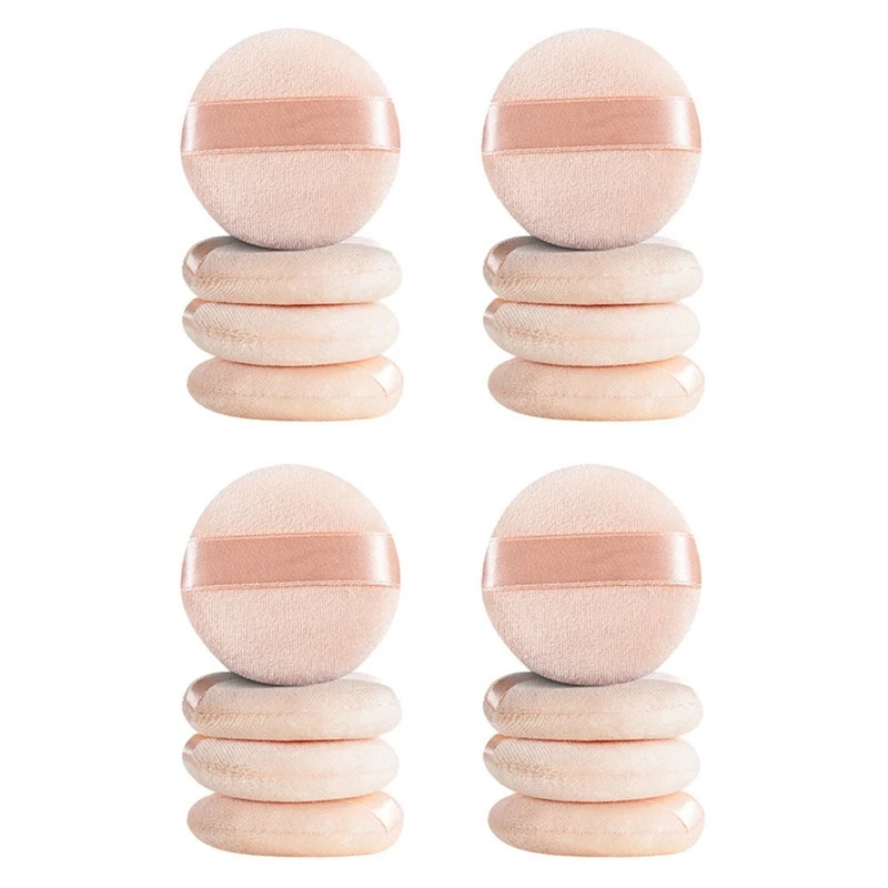 8 Stuks Losse Poeder Puff Pad Cosmetische Sponzen Velours Make-Up Applicator Wasbare Foundation Puff Voor Poeder Met Geval