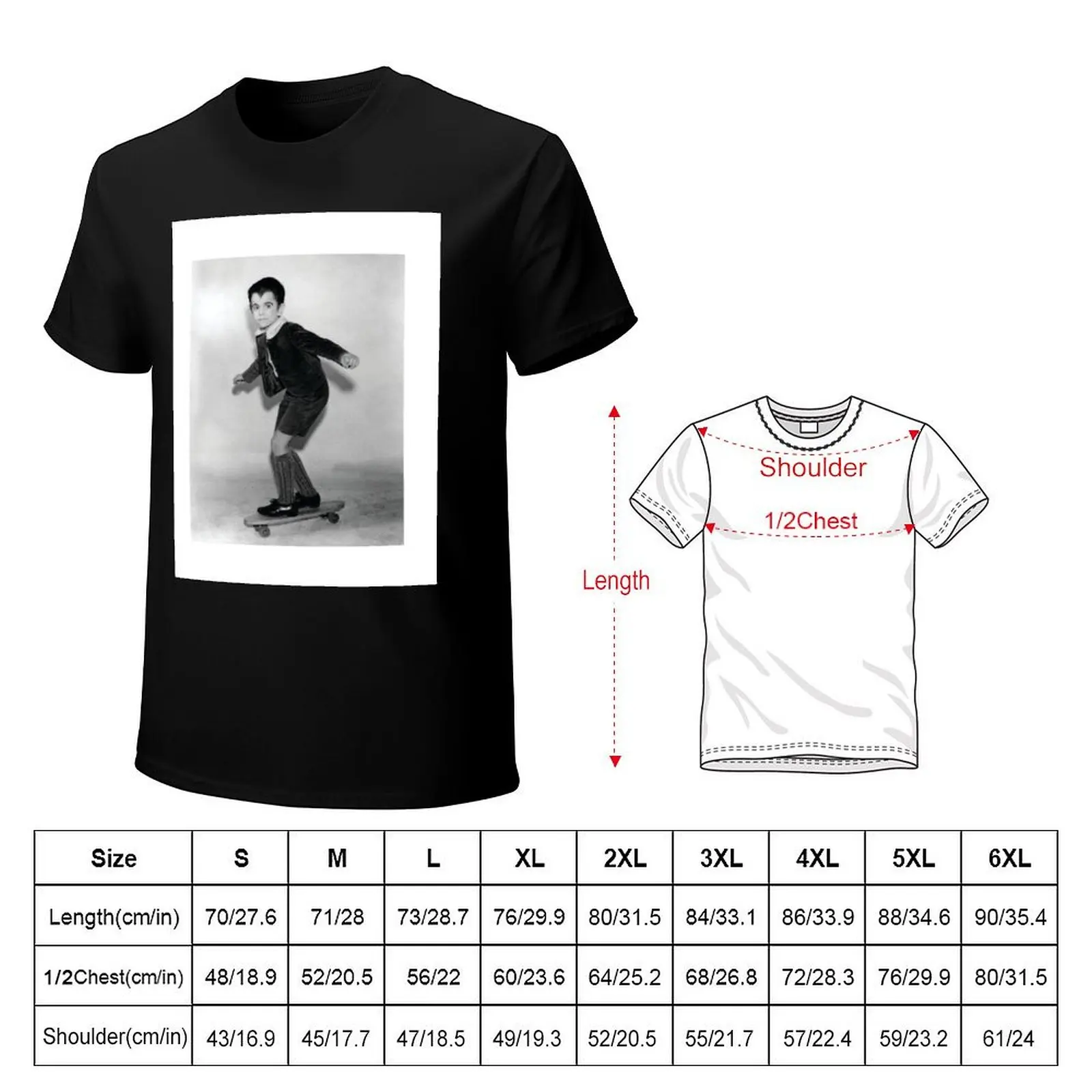Eddie Munster Skateboard T-Shirt Art Pattern Printed Casual Top