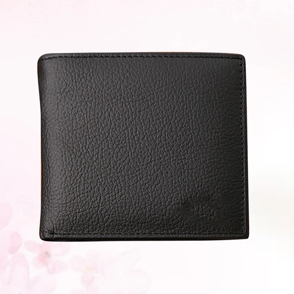 

Men Wallet Short Coin Purse Black Solid Color Credit Card Holder Wallet Pocket Portable Organizer for Coins Cash Cards