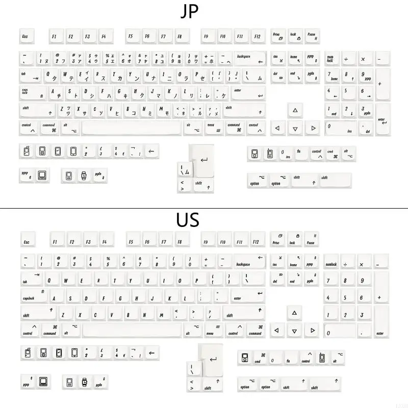 LX0B MDA Dye Sublimation PBT Keycap Mac-Style Untuk Cherry MX SwitchMechanical Keyboard