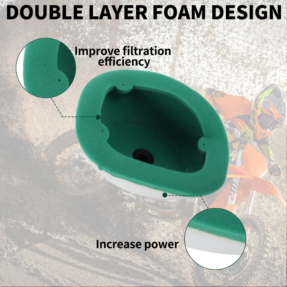 Motorcycle Dual Foam Layer Sponge Air Cleaner Filter For KTM SX XC EXC SX-F XC-W LC-4 SMR 85 105 125 200 250 300 400 450 520 525