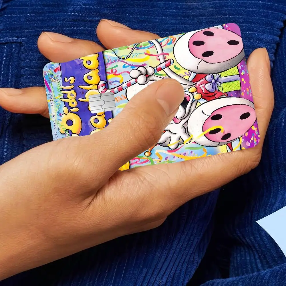 Cartoon D-Diddl Classic Game Anime Sticker Film Skin Cover Case For Small Large No Chip Debit Credit Card Front Side