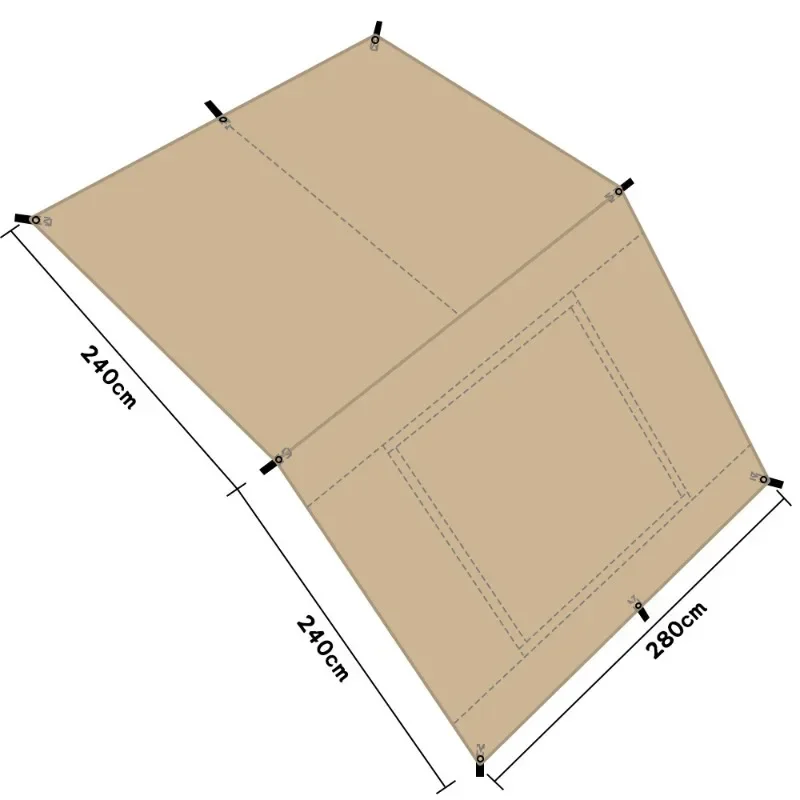 Off-road side sunshade cloth Self-driving 210D Oxford cloth Vinyl, rainproof SUV rear canopy