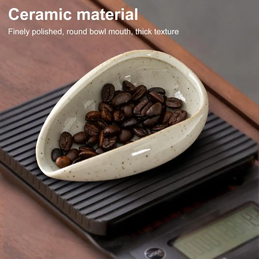 

Coffee Dosing Cup Barista Tools Tea Spoon for Home Cafe Buffet Office Ceramic Coffee Bean Weighing Dish Coffee Bean Saucer