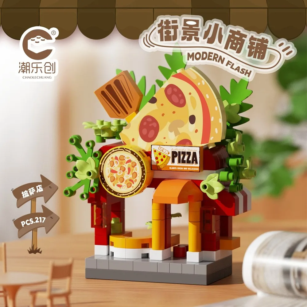 32 Styles City Street View Model Micro Particle Building Blocks Desktop Ornament DIY Assembly Bricks Set Streetscape Collection